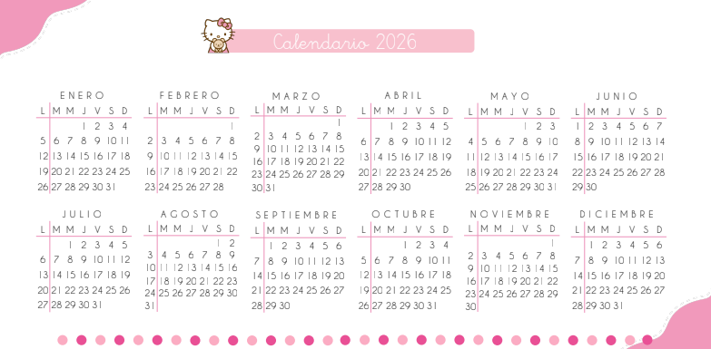 🎀 Planner Semanal Horizontal Hello Kitty | Organiza tu semana con estilo