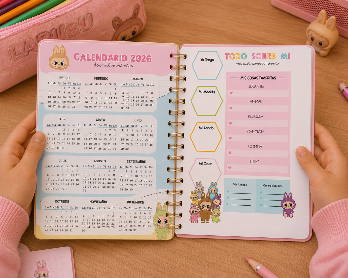 🐰 Agenda Labubu 2026 | Organiza, crea y diviértete todo el año